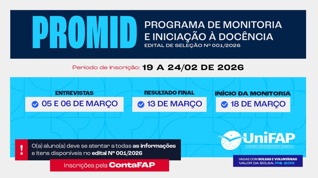 Banner do evento Monitoria de Disciplina