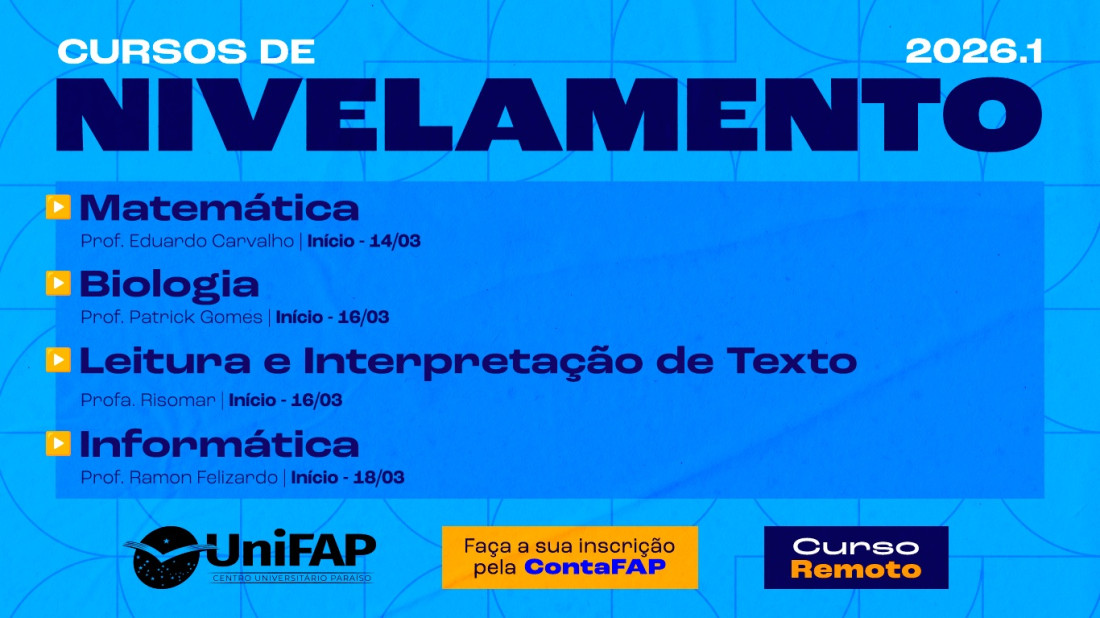 Banner do evento Cursos de Nivelamento