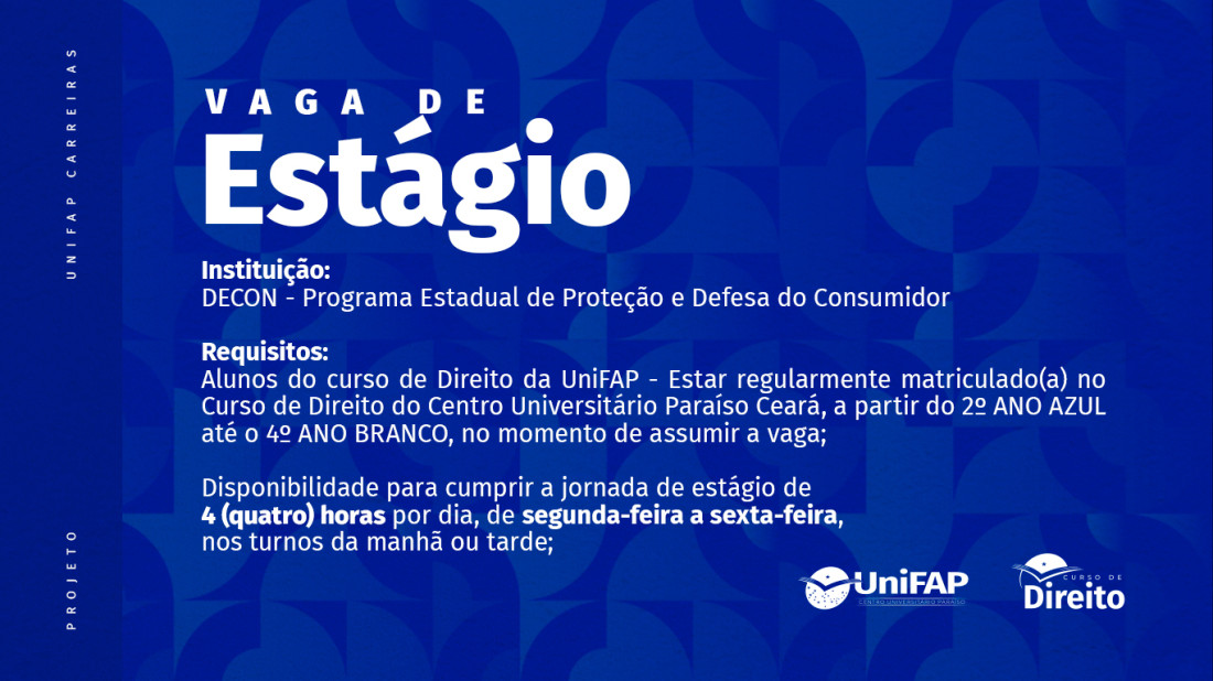 Banner do evento Estágio