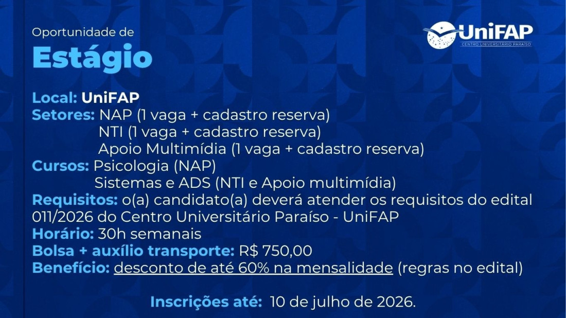 Banner do evento Estágio