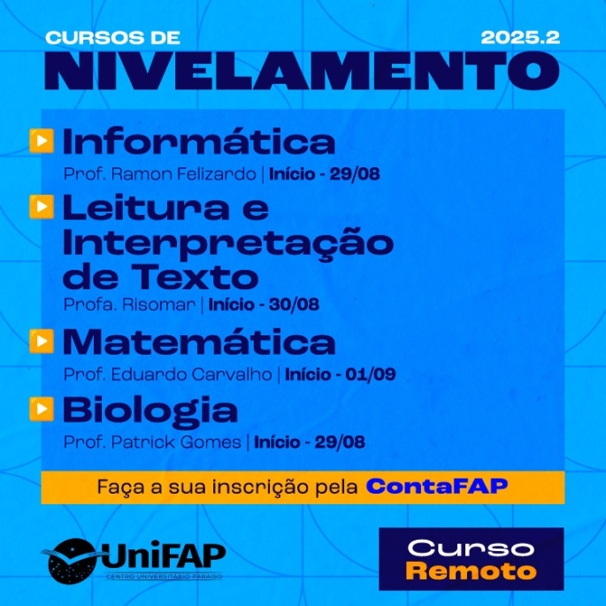 Cursos de Nivelamento 2025.2