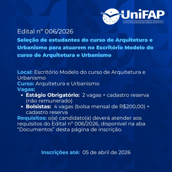 Seleção Voluntários e Estágio Curricular Obrigatório 2026.1